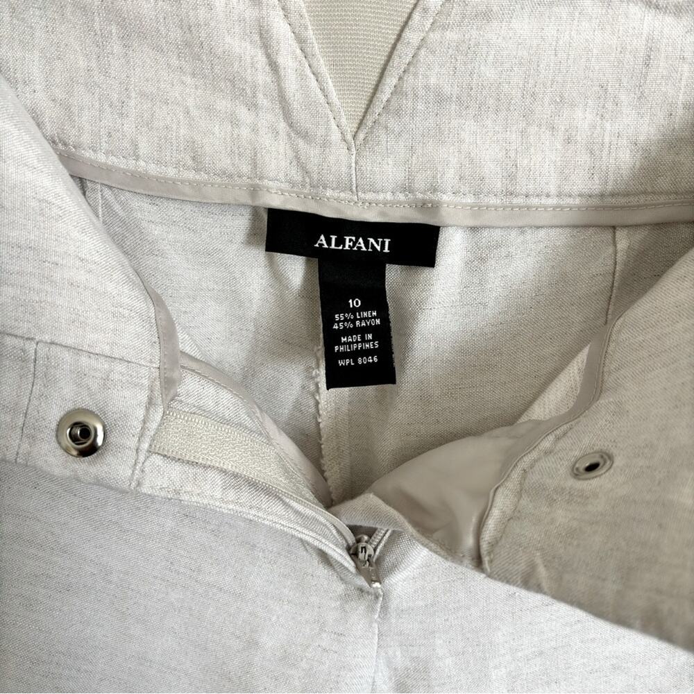 Alfani Women’s Relaxed Fit Wide Leg Resort Wear Linen Pants, Size 10 - Picture 4 of 7